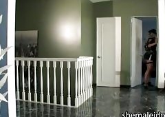 Nasty police trany Ariel Everitts jerks