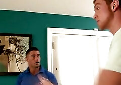 Muscle hunk and blonde slut