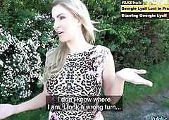 Public Agent Sexy British Honeys getting screwed by a large obese weenie