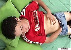 Amateur Latin twink fingers his butthole while masturbating