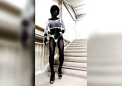 public fishnet bodystocking walk parking