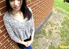 Brunette amateur Anna Lee gets fucked hard by the fake police officer