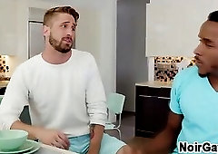 White gay seduces straight black friend from college