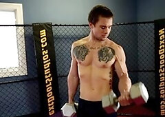 Next Door Male: Fondling His Studly Chest in Robe