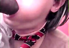 Jaw-Dropping Sissy TRANSSEXUAL face-romped by Yam-Sized black pink cigar
