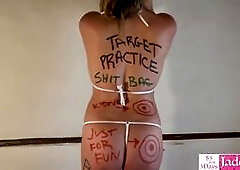 Submissive wife tied and body writing humiliation