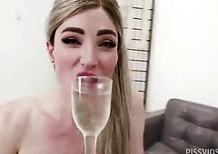 Excited sluts DAPed and drinking pee