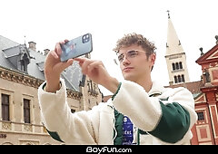 Tourist Lad Stud Rails The Humid Lollipop Of A Suspended Local!