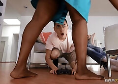 Black doll with massive boobs Osa Lovely received a large cumshot