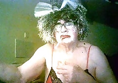 Crossdressing slut smoking and getting off in sexy lingerie