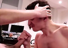 worshipping a nice cock & get a load in my face