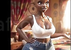Hawt Afro Black Large Butt Large Breasts Village Maiden Enticed Banged Raw By Impressive Large Cock Prince
