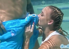 Underwater blowjob and sex with a beautiful Alexis Monroe