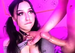 SnowyBubbles - Sloppy Deepthroat Facefuck With Wet Titties