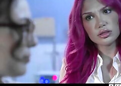 two Gals 1 Trans - Futanari Lesbo 3some with Leana Lovings Lily Lou & Octavia Red