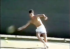 Horny Tennis Player Whacking Off