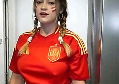 Large Butt Spanish Supporter Banged Anal And double penetration In Parking Lot After Soccer Match !!!