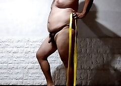 Chubby bear guy gets naked and enjoys some solo fun