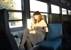 Sexy milf flashes her curves and touches herself in public