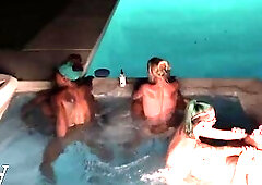 Interracial Banging Giant BBC Jacuzzi Fuckfest