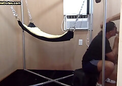 Moustache gray DILF gargling off amateurs firm beef whistle