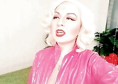 sissy play in PVC garments: fetish Headmistress obscene talk female domination point of view