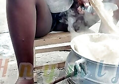 No panties on when cooking for my spouse in Benin