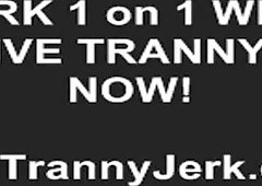 Pale amateur shemale drills her tight ass with a dildo