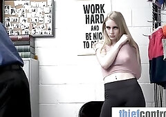 Caught This Slim Blond Shoplifter and Made Her Pay With That Constricted Vagina