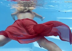 Russian gorgeous beauty horny in the pool