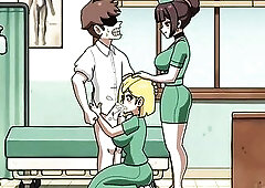Horny Nurse And Her Golden-haired Nerd Floozy Bangs Patients - two - Problematic Subject
