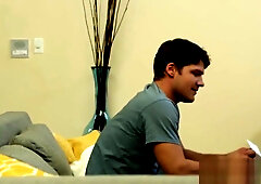 Rich gay hunk fucks a straight guy during a job interview - first time gay sex