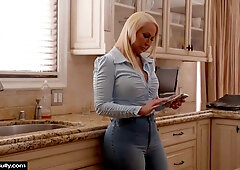 Busty Blonde Mellanie Monroe Rides Bullys Big Black Cock