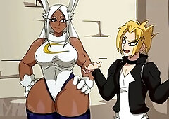 Dominant woman takes charge on internship day in My Hero Academia-themed animation