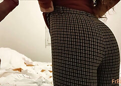 Long-haired brunette takes it deep in the ass on a messy bed