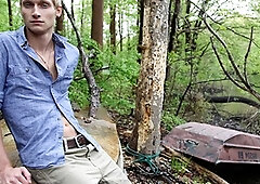 Rainy day masturbation session with Max Carter