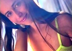 Hot Spanish Girl Home Alone Teasing With Her Tiny Golden Body