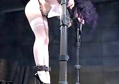 Hot bondage slut Freya French likes being toyed BDSM porn