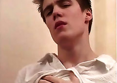 Twink euro teen touching his thick cock