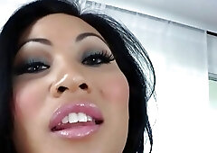 Luscious Asian TS Annalise Rose fucks sexy female Tori Lux