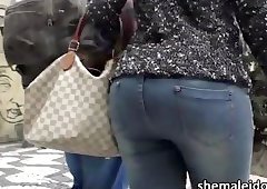 Tgirl Kananda is double fucked in ass and mouth by two hunks