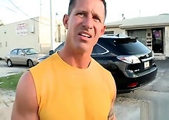 Pal gets load of jizz on his face after feeling schlong in ass