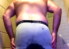 Peeing My Briefs, Shoveling Them In My Hatch, Masturbating Off & Nutting In The Public Bathroom