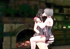 Sexy 3D cartoon shemale babe fucked by a hot tranny