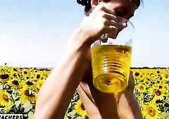 Fertility Dominant-bitch Fondles Her Cunt In A Sunflower Field