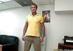 Muscled blond at casting