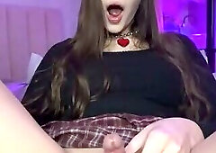 Cute russian shemale cums
