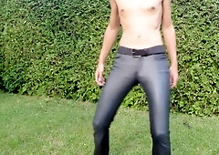 Hot boy in Miss Sixty leather pants