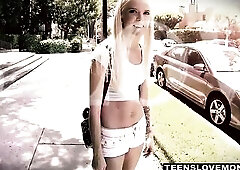 Eye catching sexy cute girl Cassidy Banks gets offered for some quick cash in exchange of getting fucked by a stranger dude after her boyfriend left h