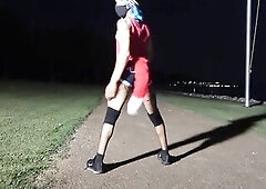 Nifty Butt Fur Mika Kawaiii walks public trails